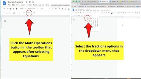 how to write fraction bar in google docs