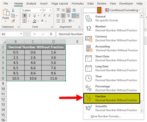 how to write fraction in excel sheet