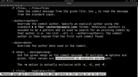 how to write git commit message in command line