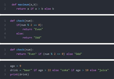 how to write if else statement in one line python