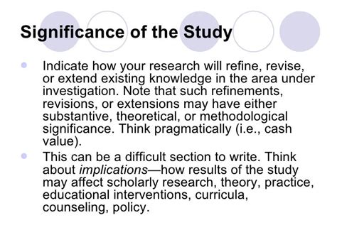 how to write importance of the study in research