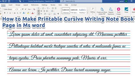 how to write in cursive on microsoft word