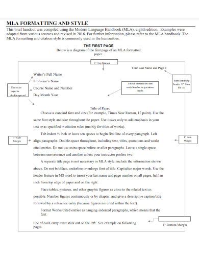 how to write in mla format heading