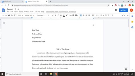 how to write in mla format on docs