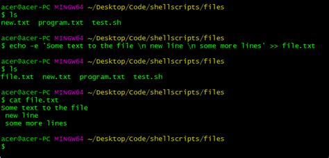 how to write in text file in linux