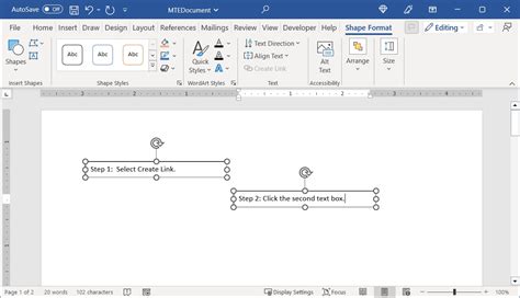 how to write inside a text box in word