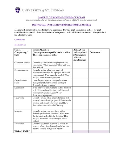 how to write interview evaluation comments