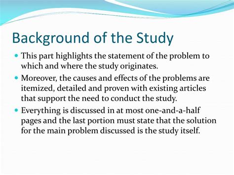 how to write introduction and background of the study ppt
