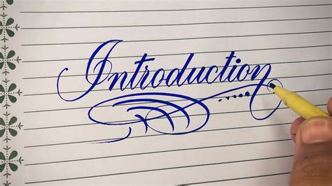 how to write introduction in stylish handwriting