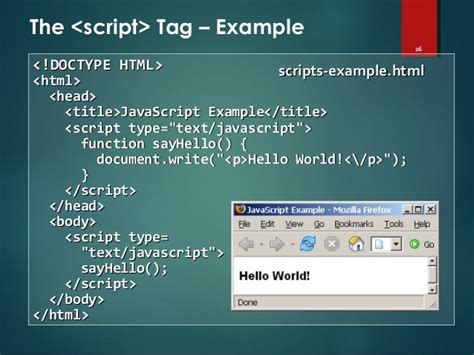 how to write js in html tag