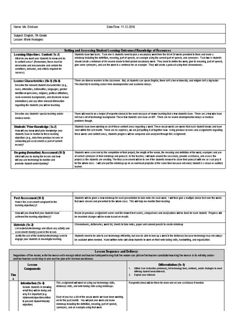 how to write learning outcomes in lesson plan pdf