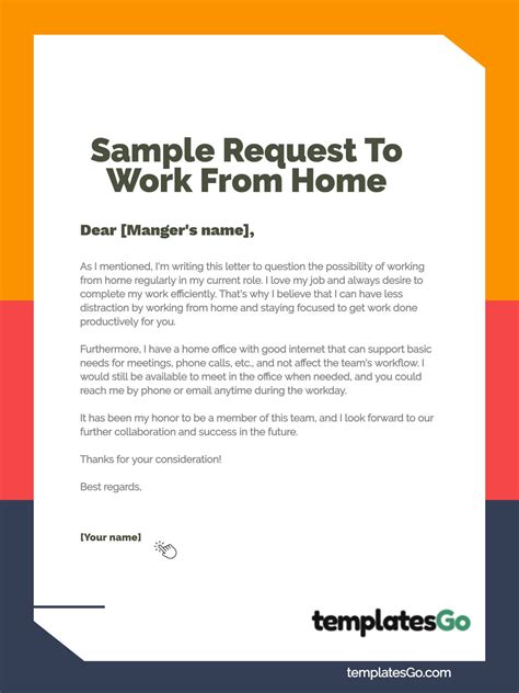 how to write letter for work from home