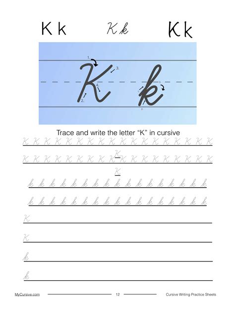 How To Write Letter K In Cursive