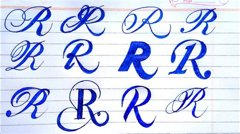 how to write letter r in different styles
