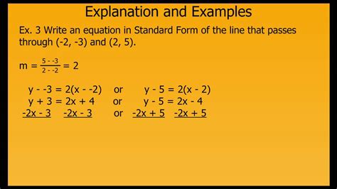 how to write linear equation in standard form