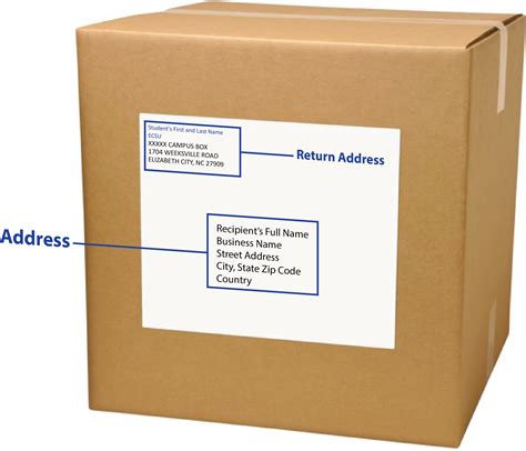 how to write mailing address on box