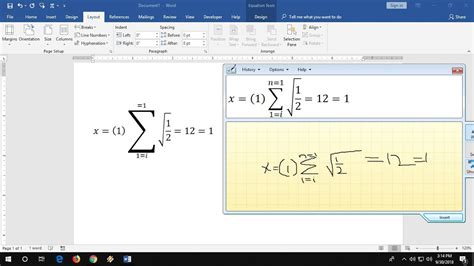 how to write math equations in word mobile