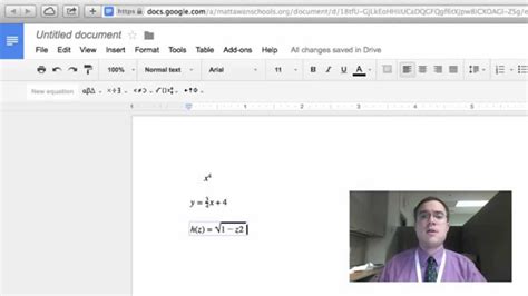 how to write math problems in google docs