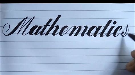 how to write mathematics in cursive letter