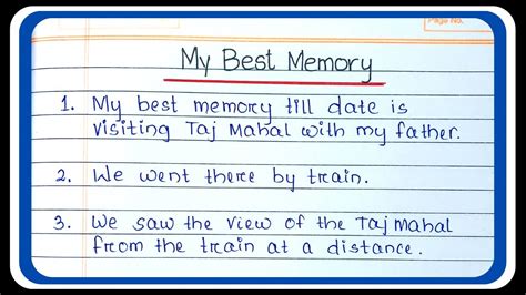 how to write memories examples