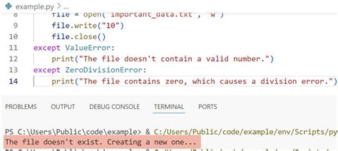 how to write multiple exceptions in python