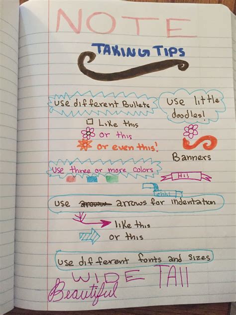 how to write notes for school