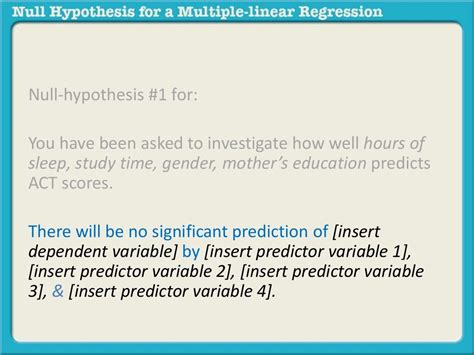 how to write null hypothesis for multiple regression