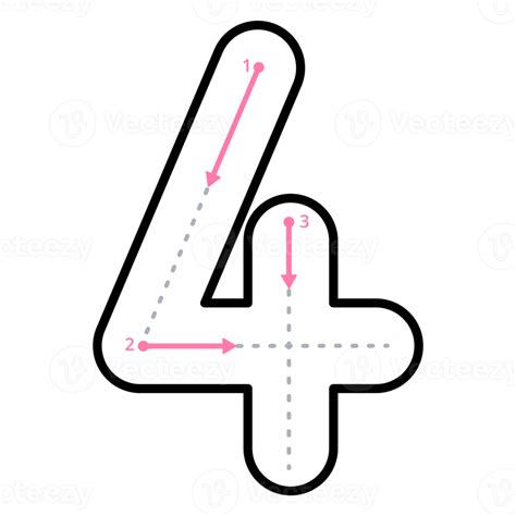 how to write number 4