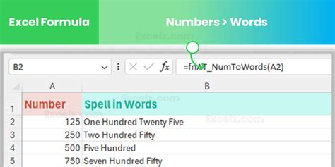 how to write numbers in words in excel with formula
