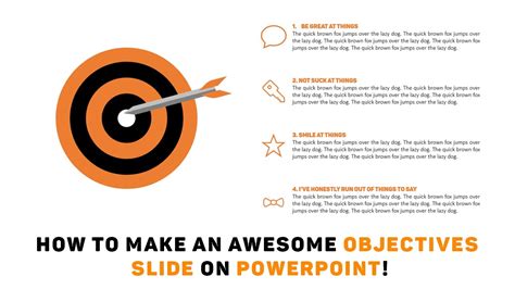 how to write objectives for a presentation