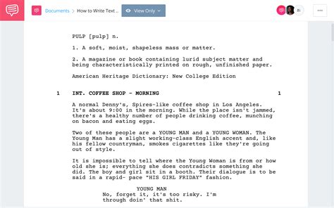 how to write on screen text in a script