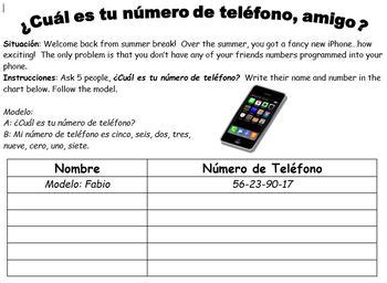 how to write out phone numbers in spanish