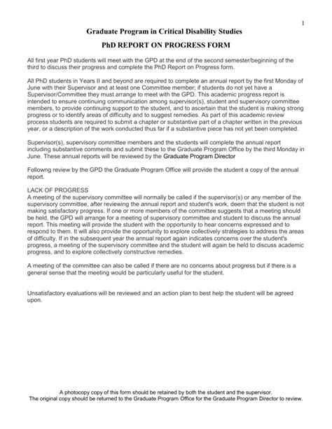 how to write phd progress report sample