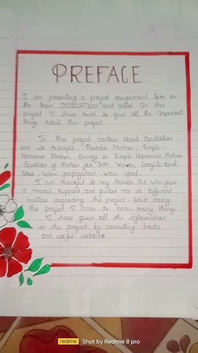 how to write preface for school project