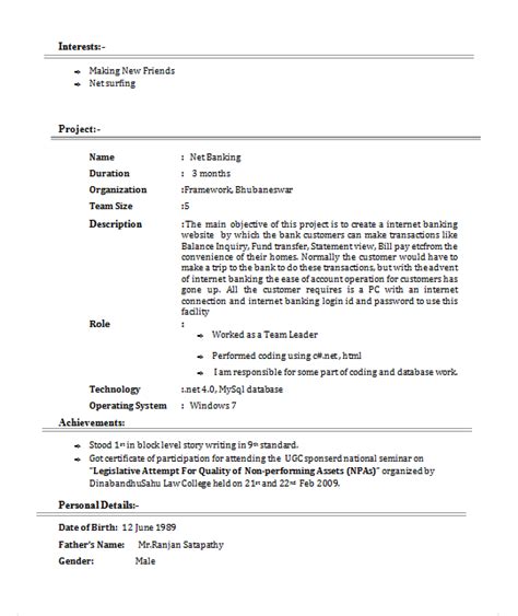 how to write project description in resume for freshers