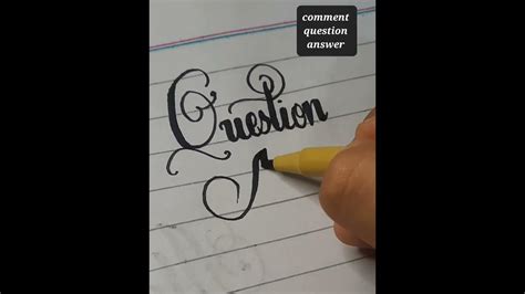 how to write question answer in cursive