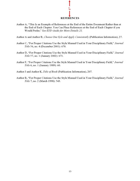 how to write references in thesis example