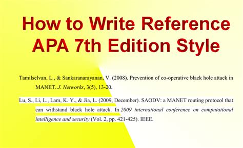 how to write references using apa format 7th edition