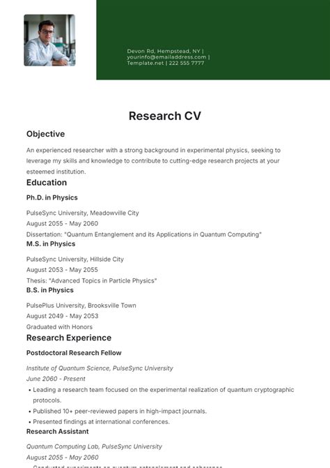 how to write research in cv