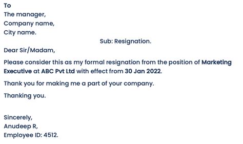 how to write resignation email to manager sample