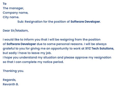 how to write resignation email to your manager