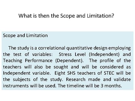 how to write scope and limitation of the study in research