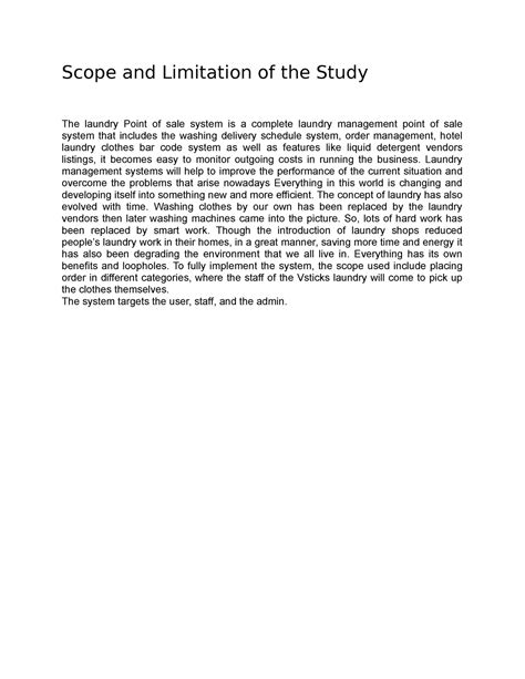 how to write scope and limitation of the study pdf