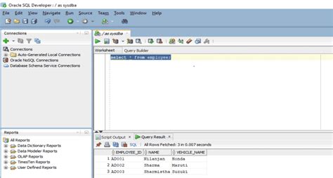 how to write select query in oracle sql developer