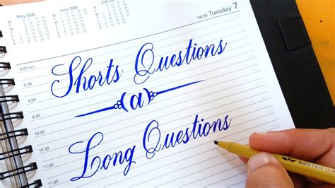 how to write short question answer in calligraphy