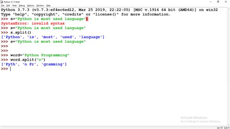 how to write split function in python
