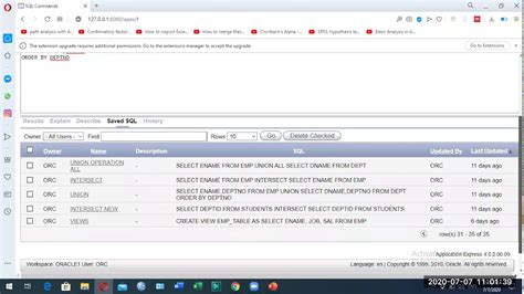 how to write sql query in oracle apex