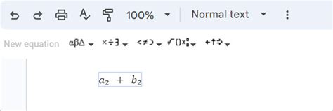 how to write subscript in google docs equation