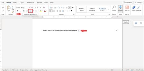 how to write subscript in word doc