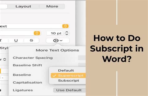 how to write subscript in word macbook